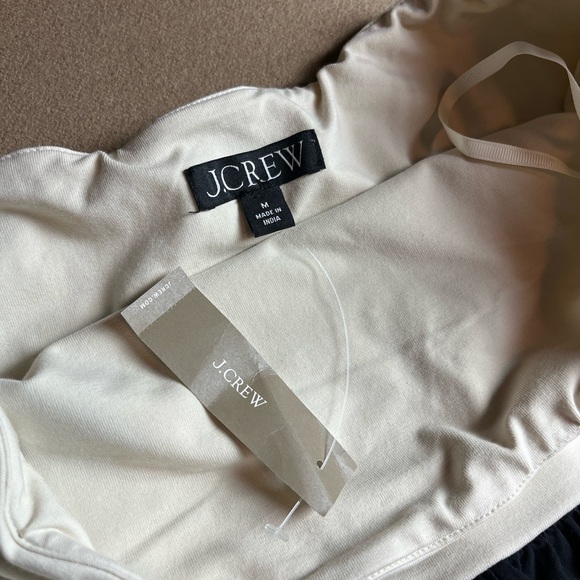 J. Crew NWT Strapless colorblock mixy dress- Natural/Black - Midi - M - Picture 8 of 15